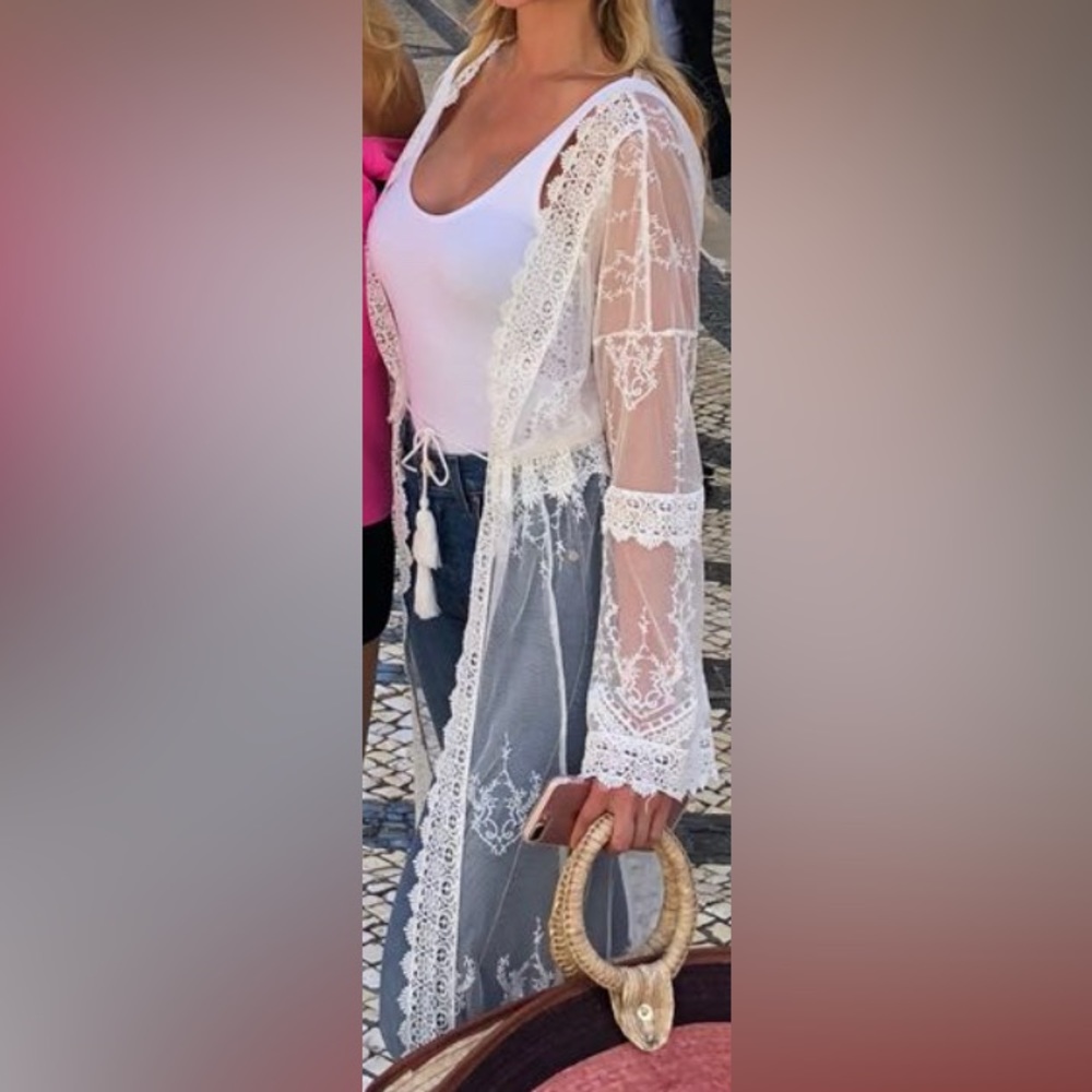White Lace Swimsuit Coverup.